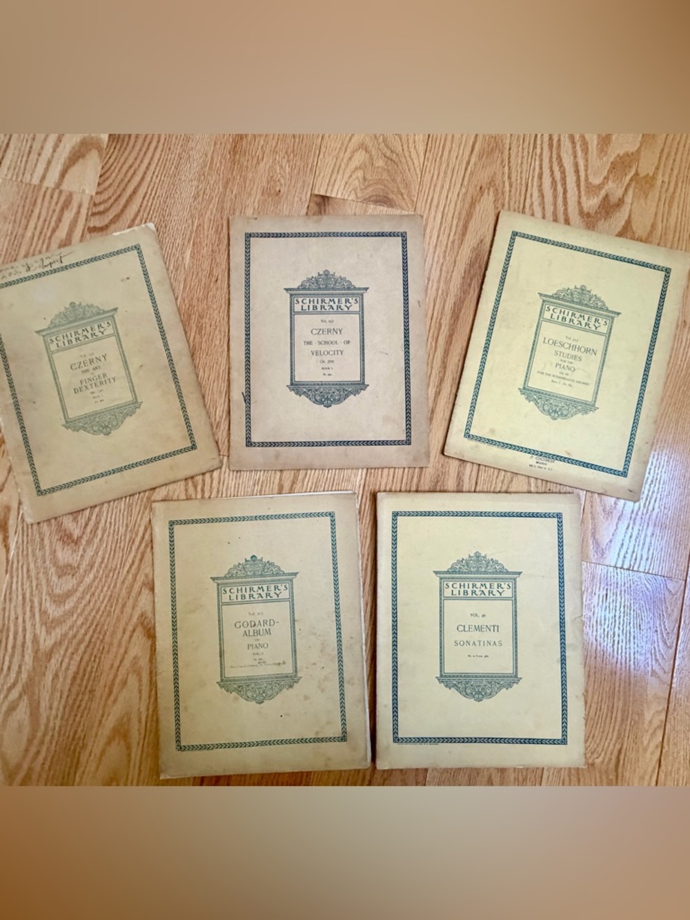 Vintage Schirmer’s Library Piano Books Lot of 5 - Clementi Czerny Godard